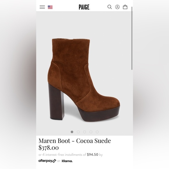 PAIGE Maren boots in Cocoa Suede Size 9 - Picture 1 of 8